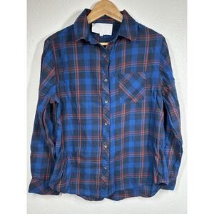 Vacate The Label Shirt Womens Medium Plaid Button Up Long Sleeve Pocket Casual